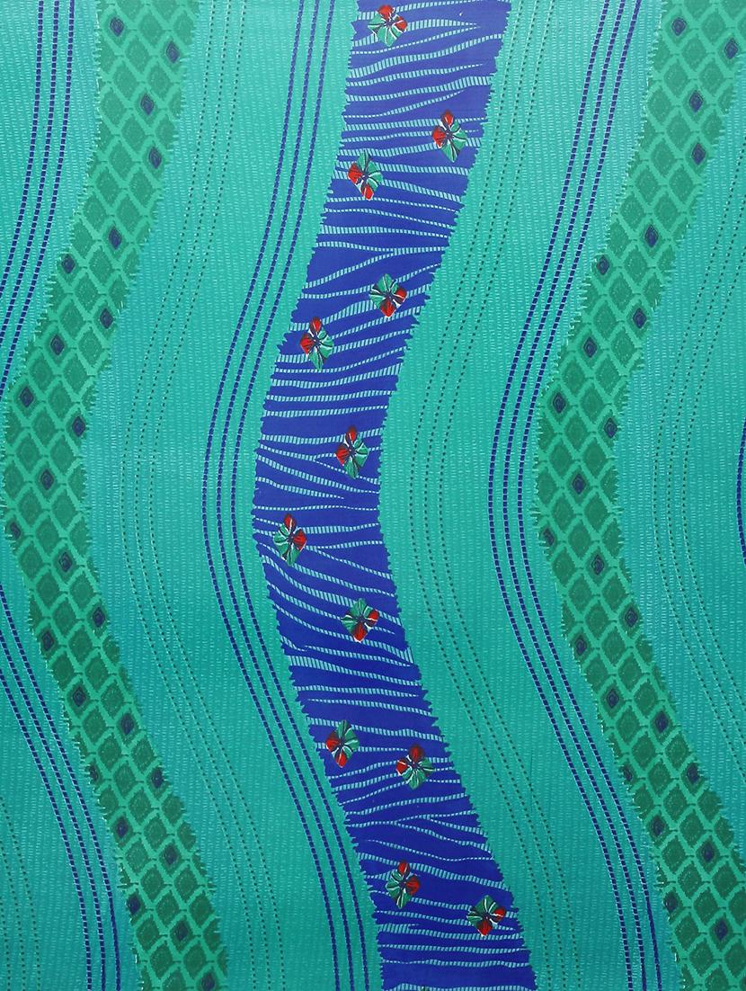 women's printed blue colored saree with blouse - 18482728 - Standard Image - 3