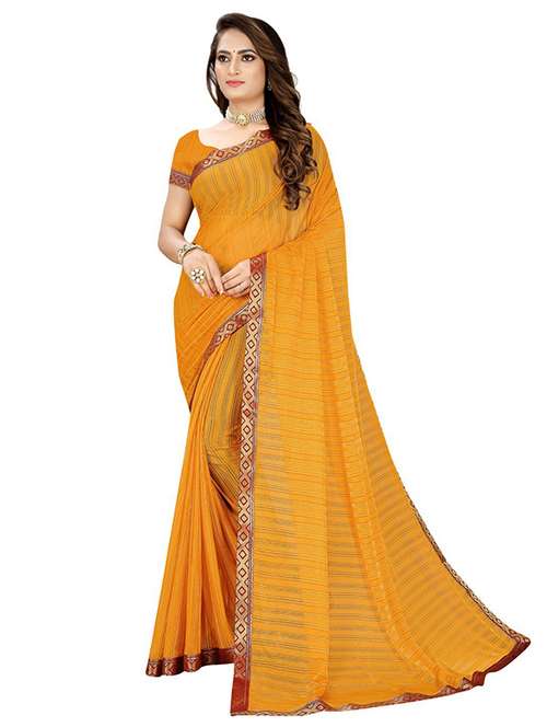 lace detailed self designed saree with blouse - 18482755 - Standard Image - 0