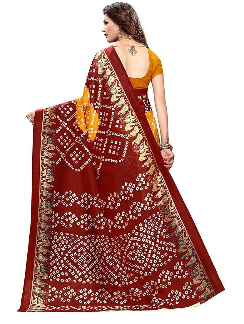 bandhani printed saree  with blouse - 18482866 -  Standard Image - 3