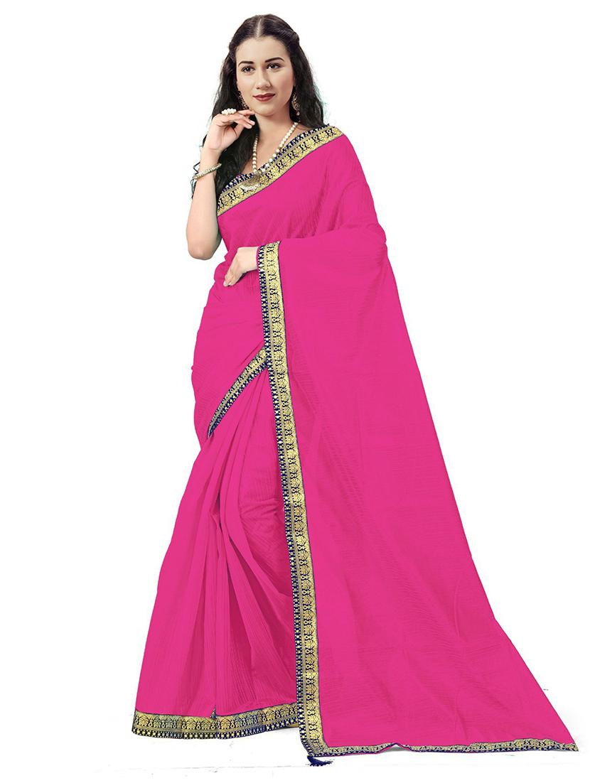 lace bordered solid saree  - 18484908 -  Zoom Image - 0