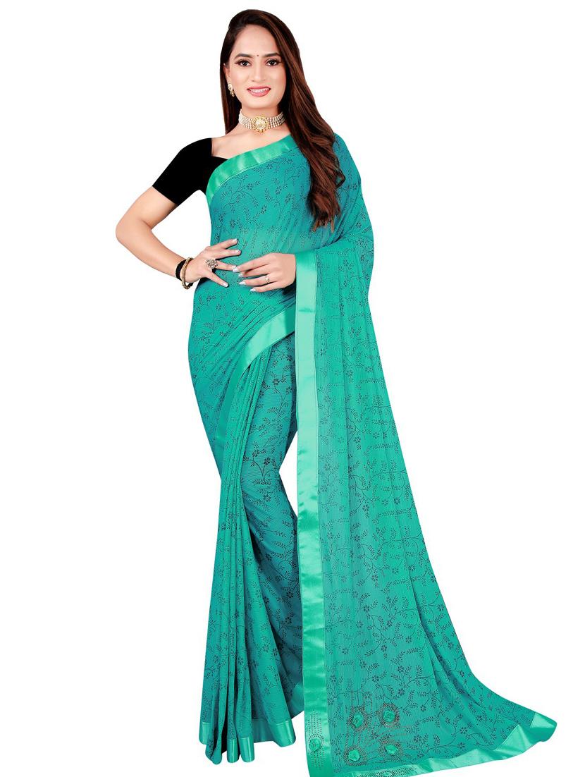floral printed saree with blouse - 18485155 -  Zoom Image - 0
