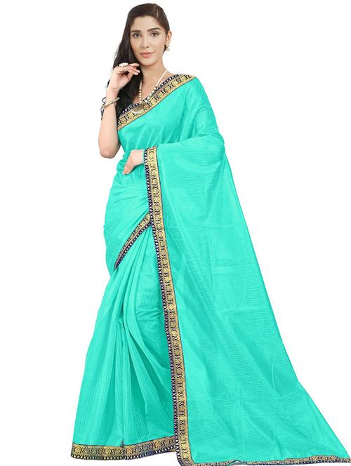 lace detailed solid saree with blouse - 18485812 - Standard Image - 0