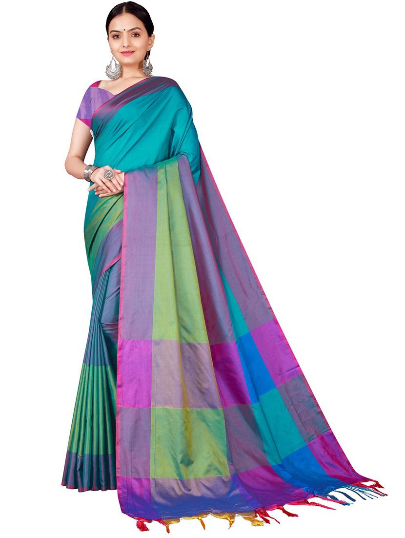 multi colored cotton silk printed saree - 18487988 - Zoom Image - 0