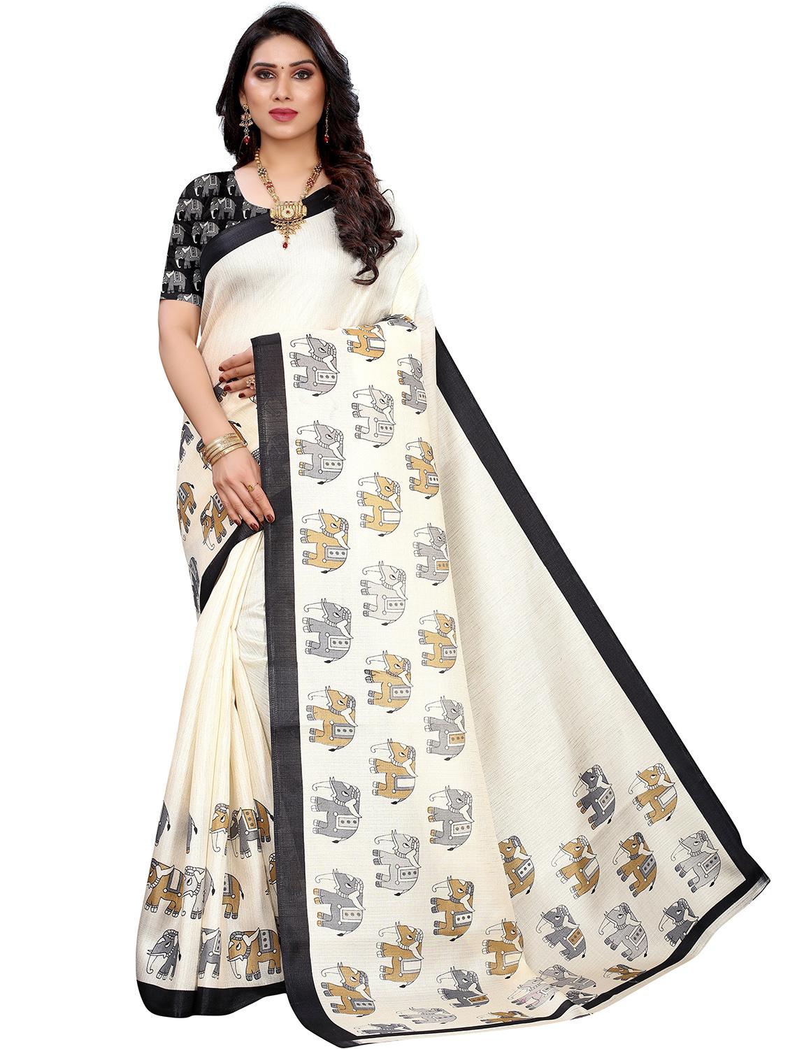 conversational printed saree with blouse - 18488065 - Zoom Image - 0