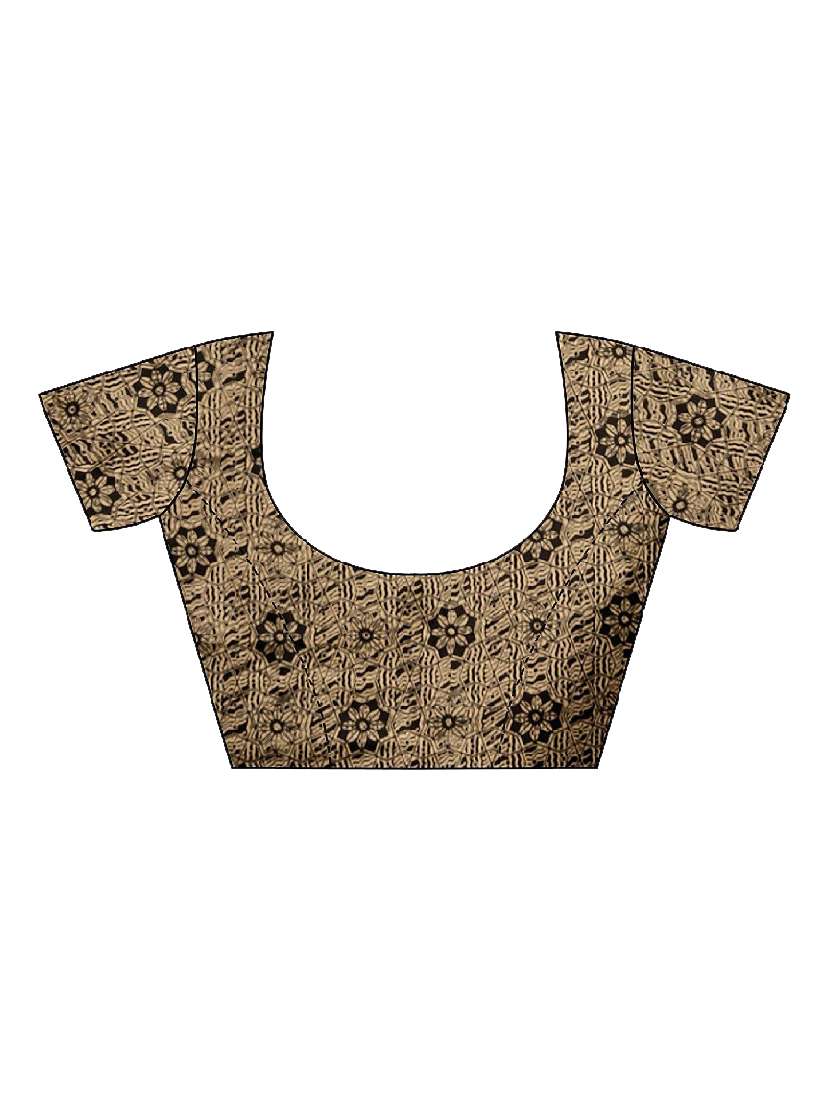 women's floral black colored saree with blouse - 18488128 -  Standard Image - 3