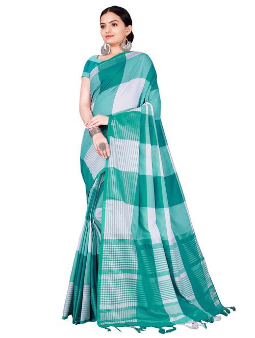 tassel detailed checkered saree - 18488379 -  Standard Image - 0