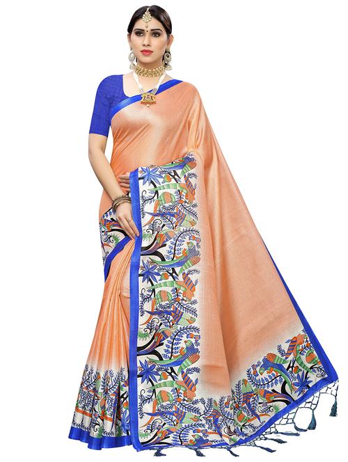 tassel detailed printed saree - 18488555 - Standard Image - 0