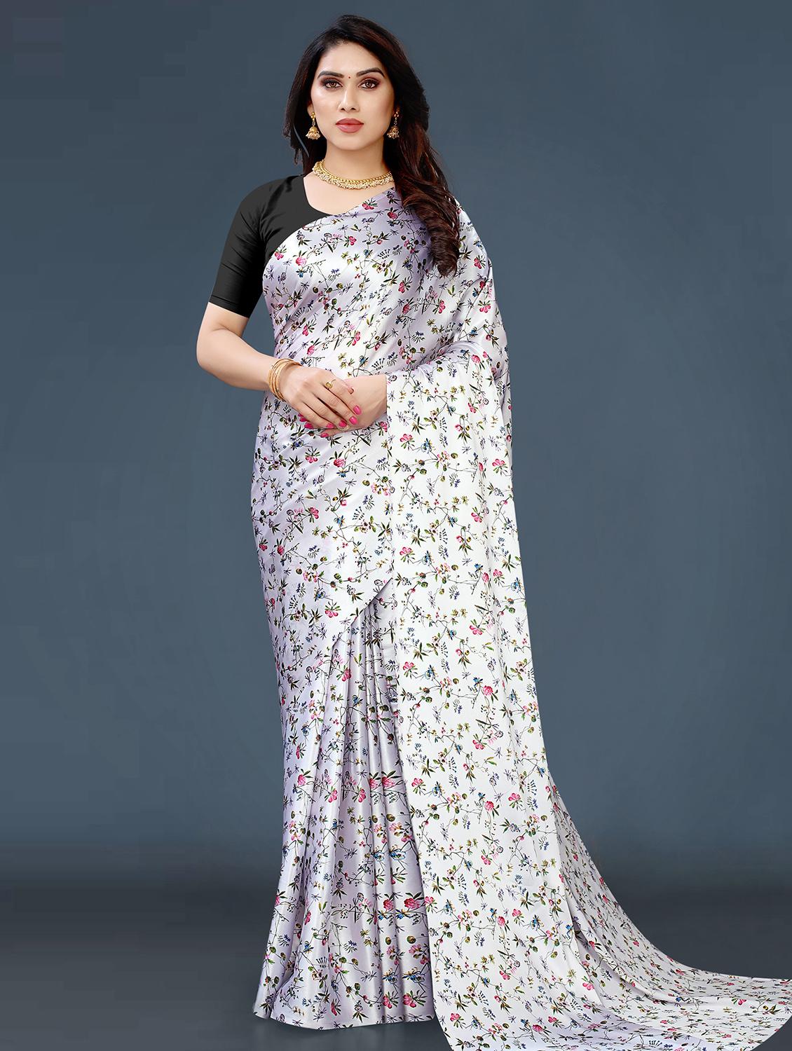 floral printed saree  with blouse - 18489083 -  Zoom Image - 0