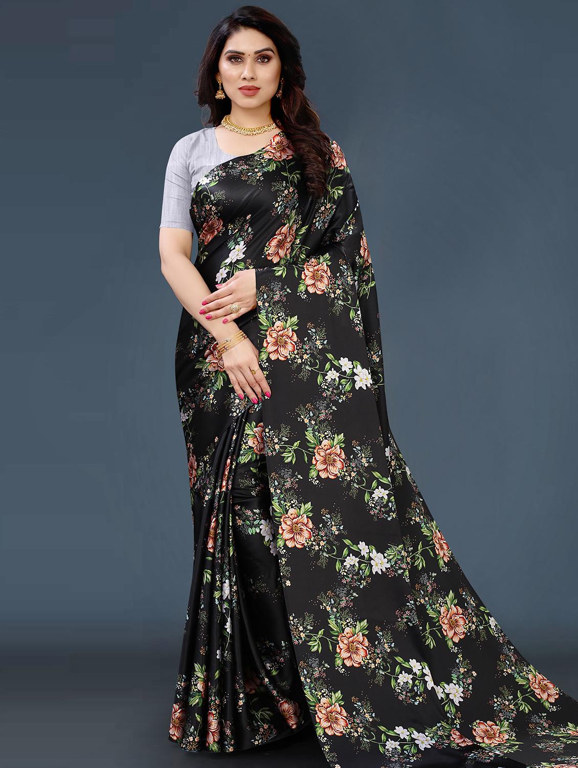 floral printed saree  with blouse - 18489085 -  Zoom Image - 0