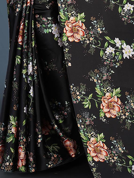 floral printed saree with blouse - 18489085 - Standard Image - 3