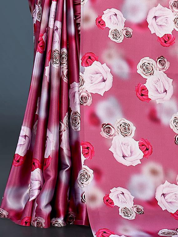 floral printed saree with blouse - 18489086 - Standard Image - 3