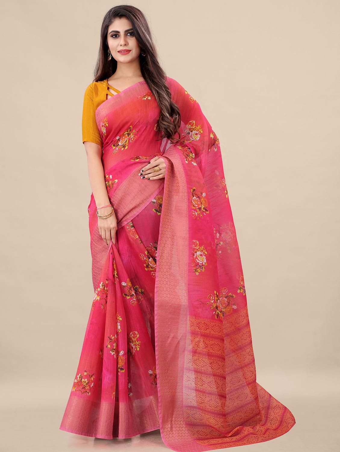 floral printed saree  - 18489093 -  Zoom Image - 0