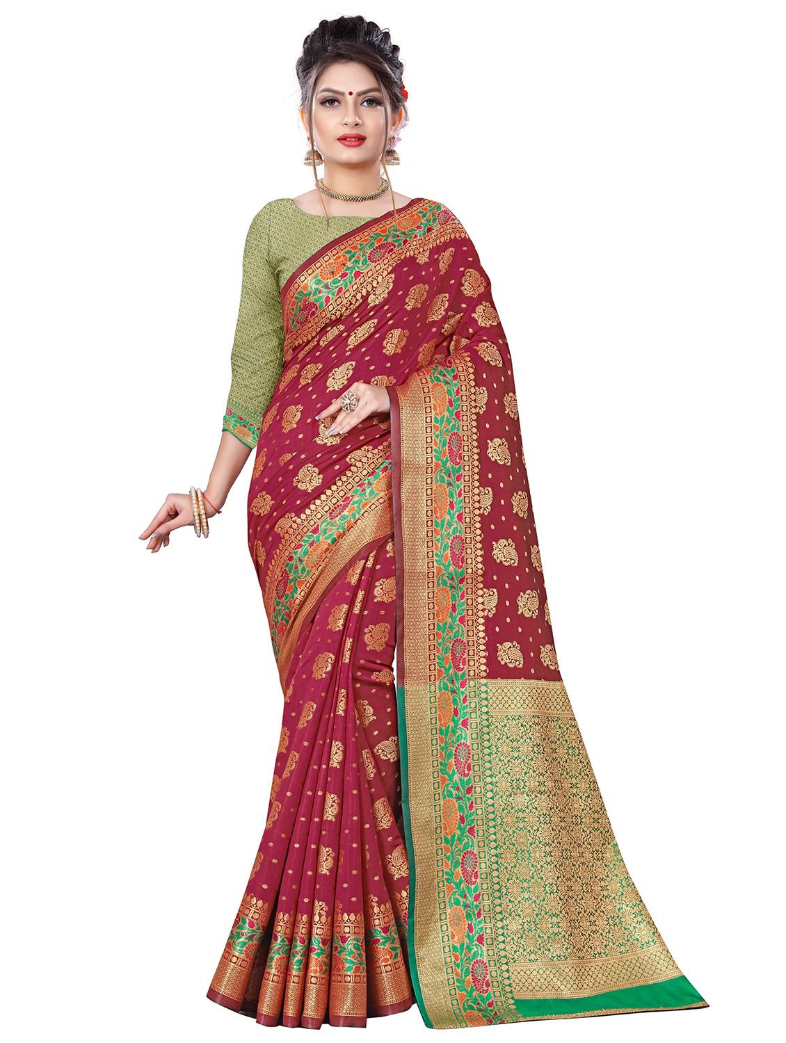 jacquard work banarasi saree with blouse - 18489105 - Zoom Image - 0