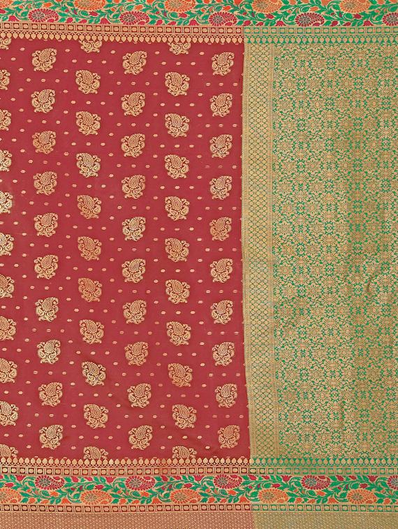 jacquard work banarasi saree with blouse - 18489105 - Standard Image - 3