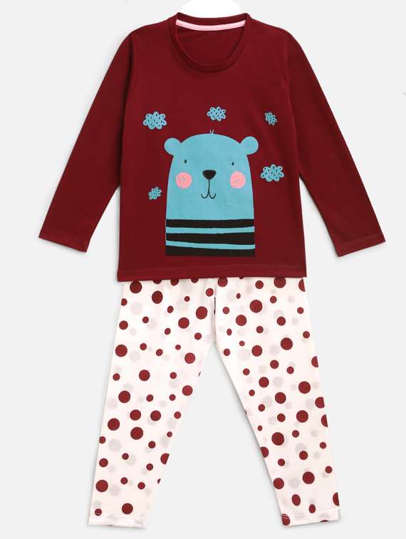 boys printed nightwear pajama set 