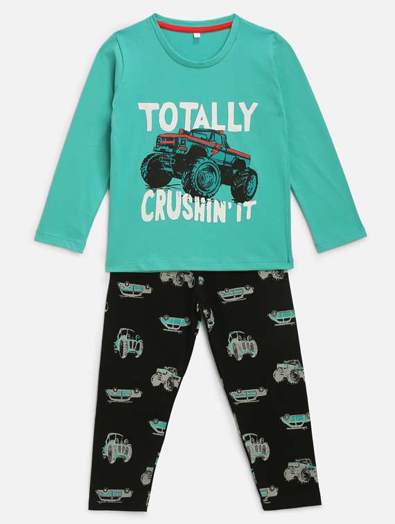 boys printed nightwear pajama set 