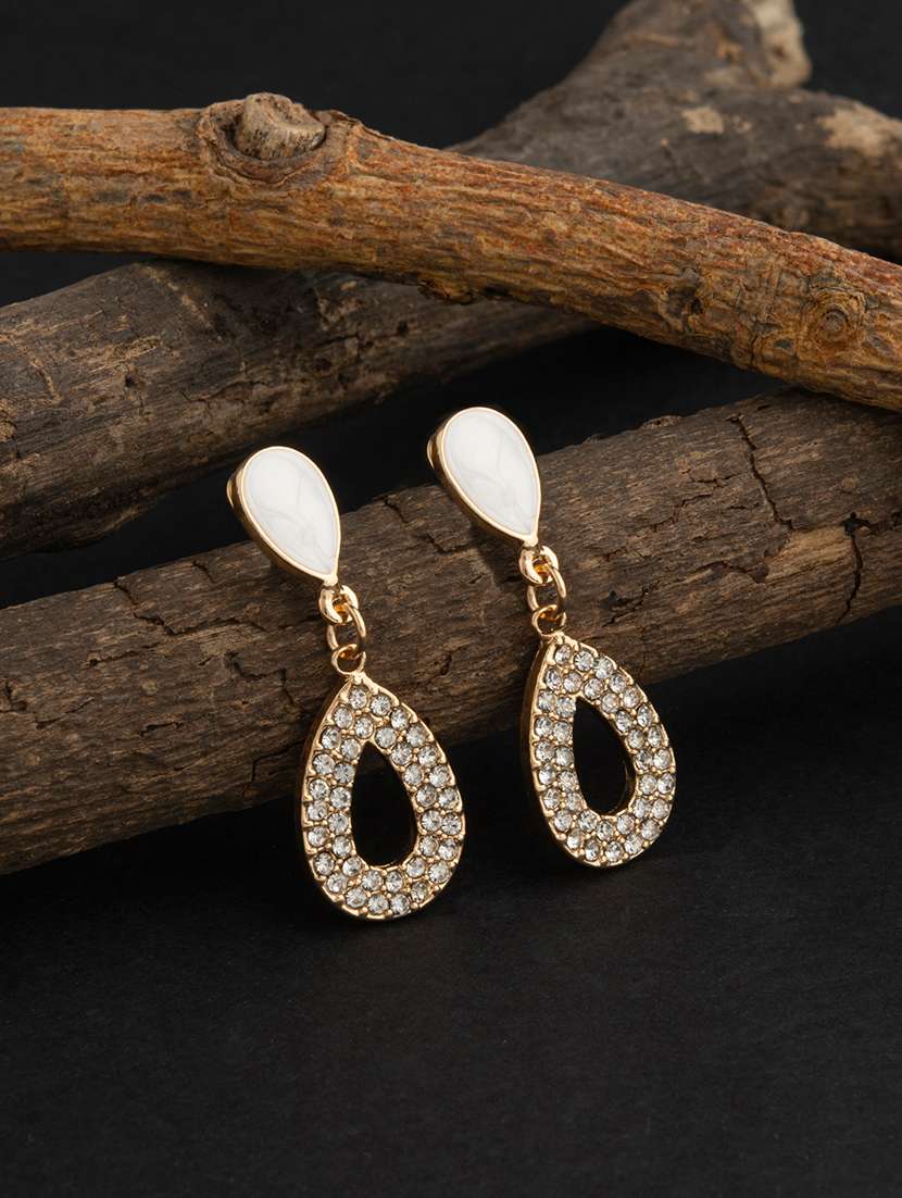  gold plated pearl crafted contemporary drop earring