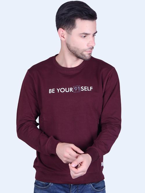 burgundy chest print sweatshirt - 18498475 - Standard Image - 0