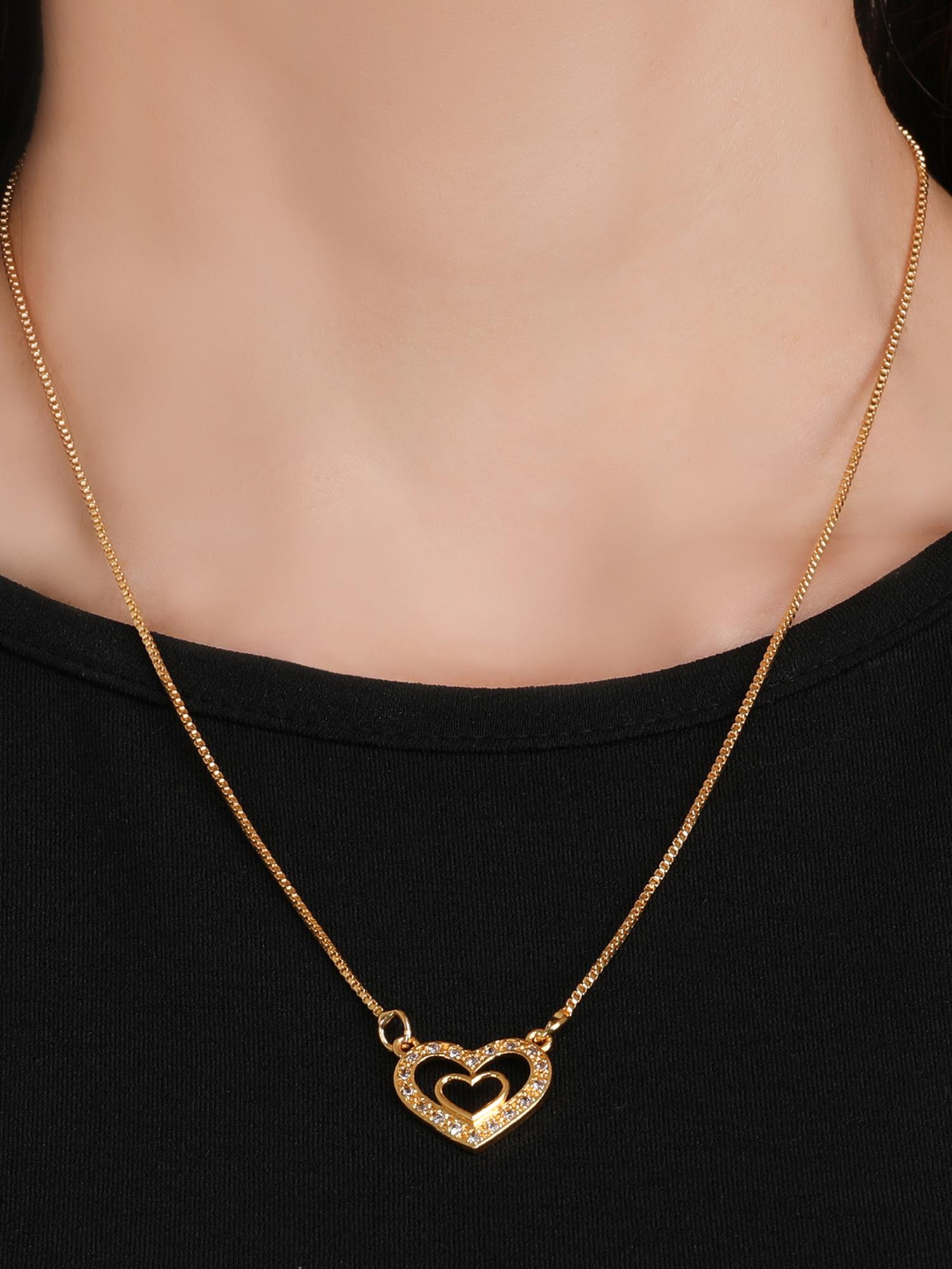 heart shape gold plated pendant - 18498484 - Zoom Image - 0