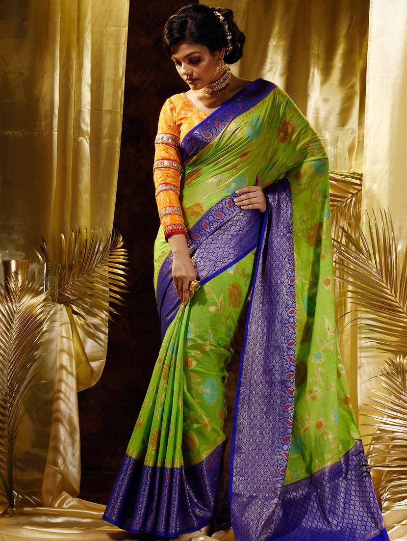 tassels detailed woven saree