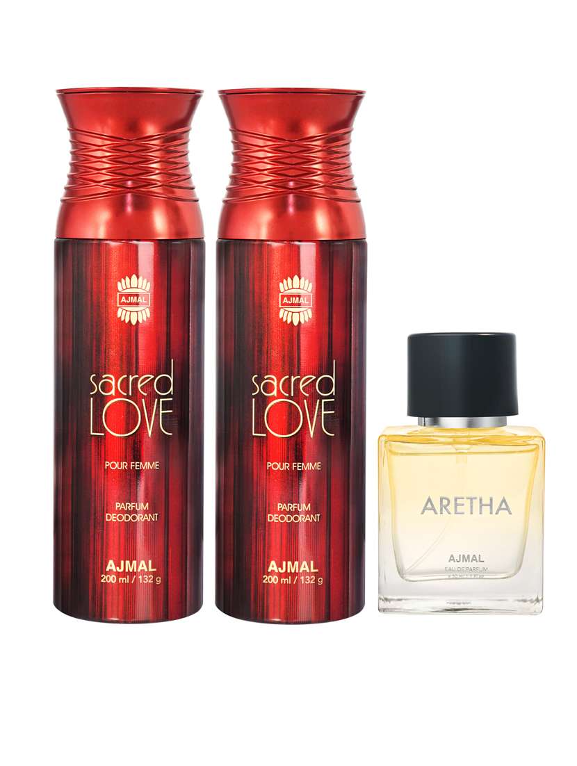 Buy online Ajmal Sacred Love Spray Gift For Women And Aretha Edp