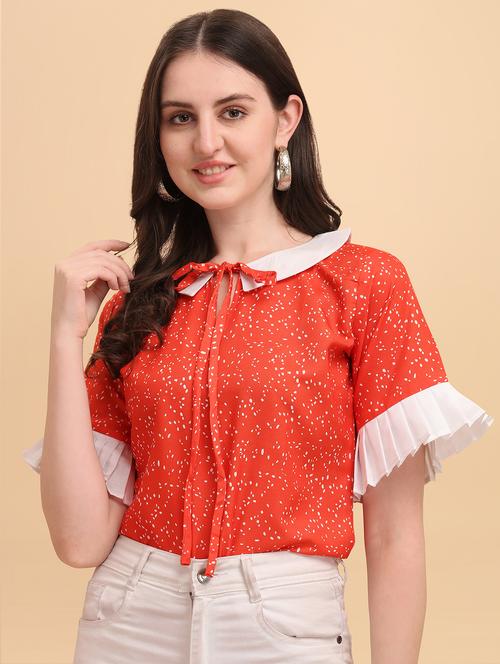 pleat detail tie up neck top  - 18499952 -  Standard Image - 0