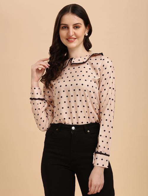 peter pan neck printed top - 18499966 - Standard Image - 0