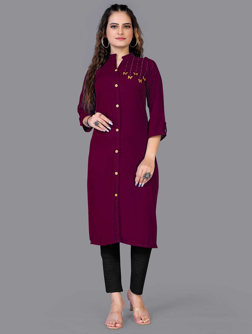solid straight kurta