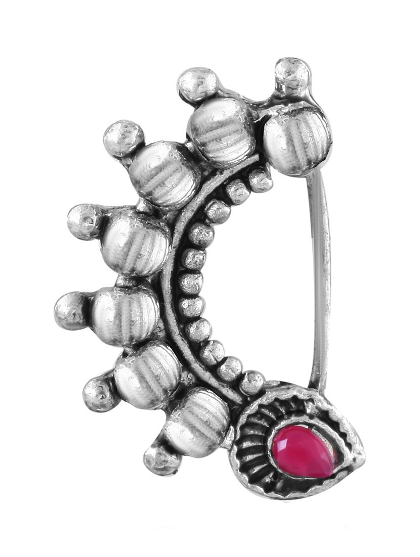 silver brass naath nose pin - 18500098 - Zoom Image - 0