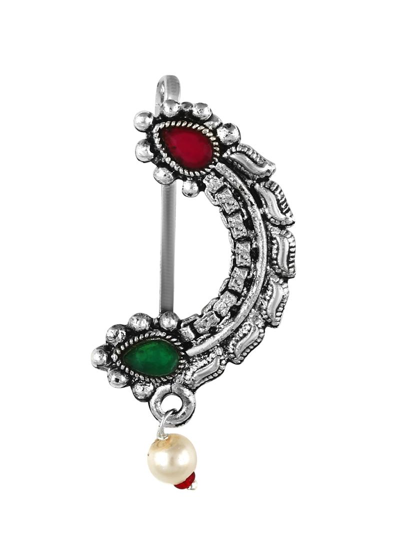 silver brass naath nose pin - 18500107 - Zoom Image - 0