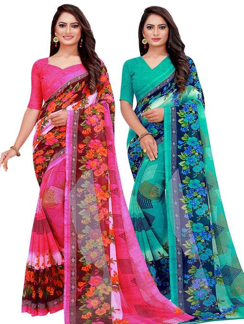 women's saree combo with blouse - 18500495 -  Standard Image - 0