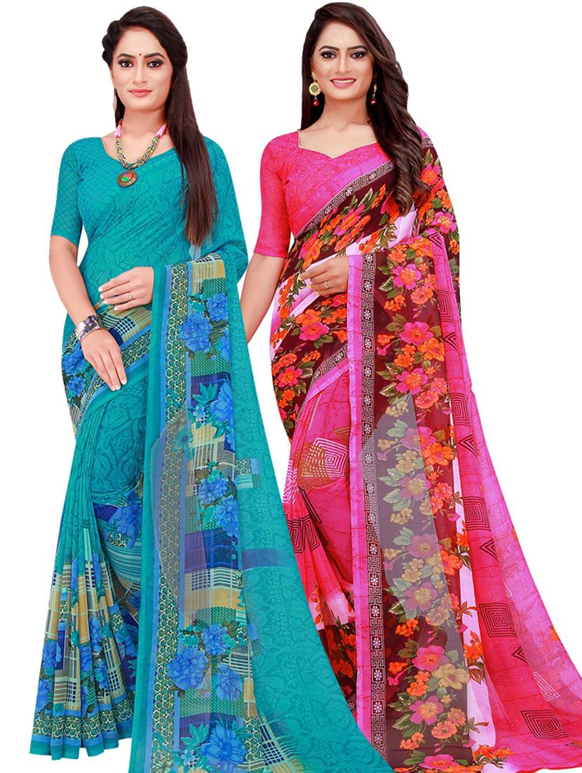 women's saree combo with blouse - 18500572 -  Zoom Image - 0