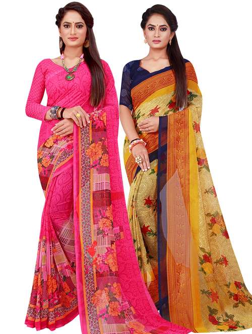 women's saree combo with blouse - 18500580 -  Standard Image - 0