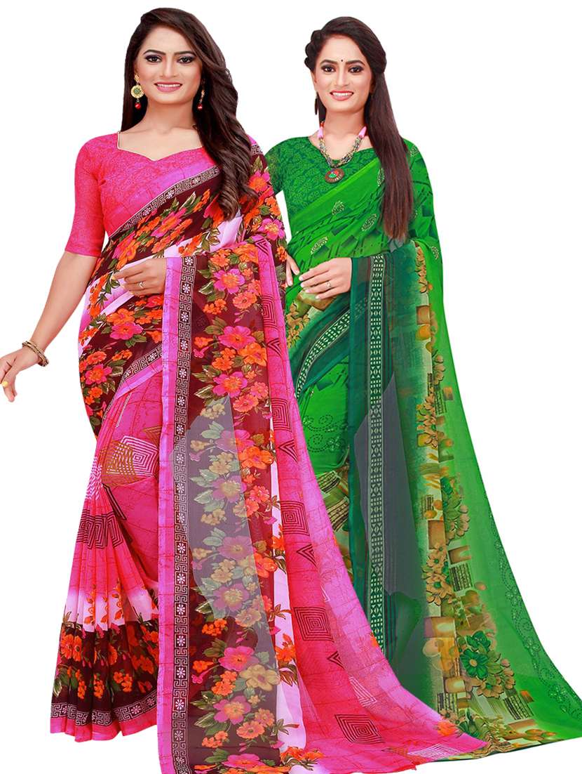women's saree combo with blouse - 18500587 - Zoom Image - 0