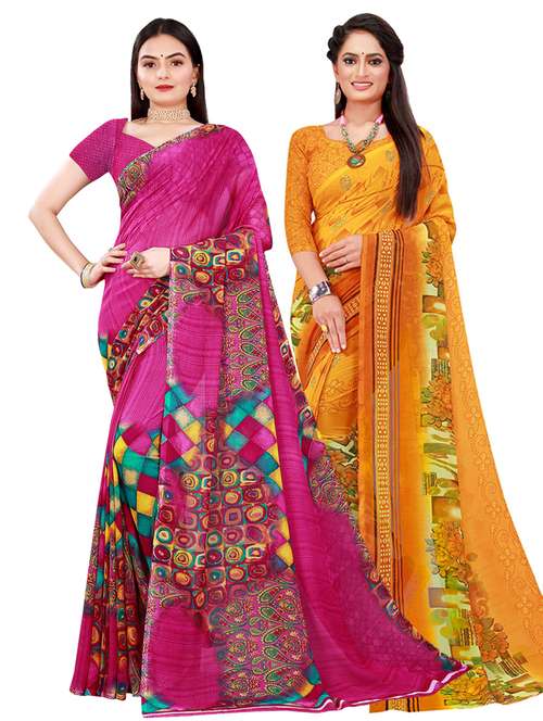 women's saree combo with blouse - 18500620 - Standard Image - 0
