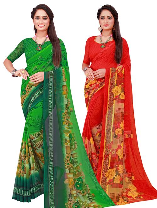 women's saree combo with blouse - 18500638 - Standard Image - 0