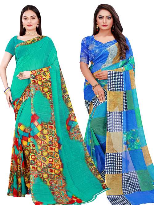 women's saree combo with blouse - 18500846 -  Standard Image - 0