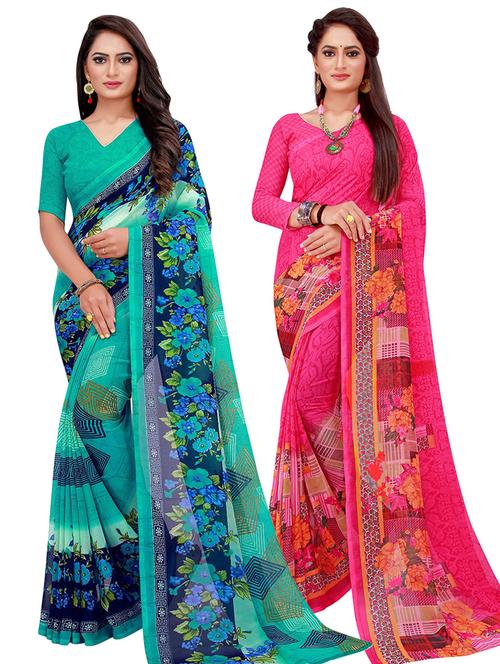 women's saree combo with blouse - 18500868 - Standard Image - 0