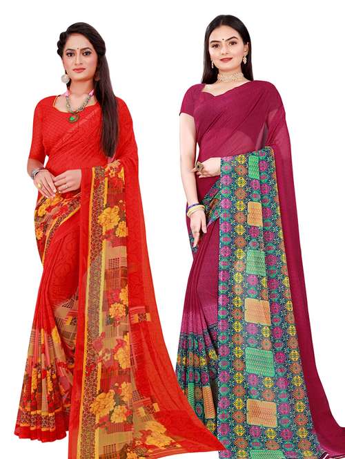 women's saree combo with blouse - 18500993 - Standard Image - 0