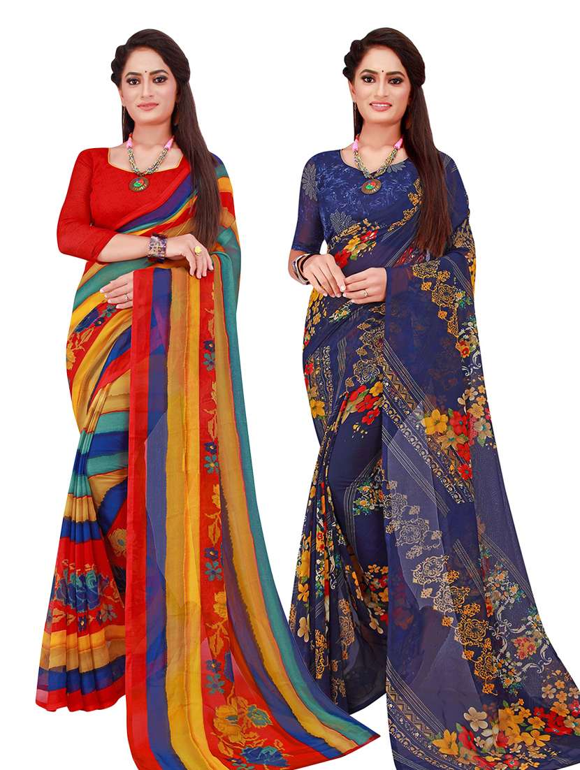 women's saree combo with blouse - 18501047 -  Zoom Image - 0