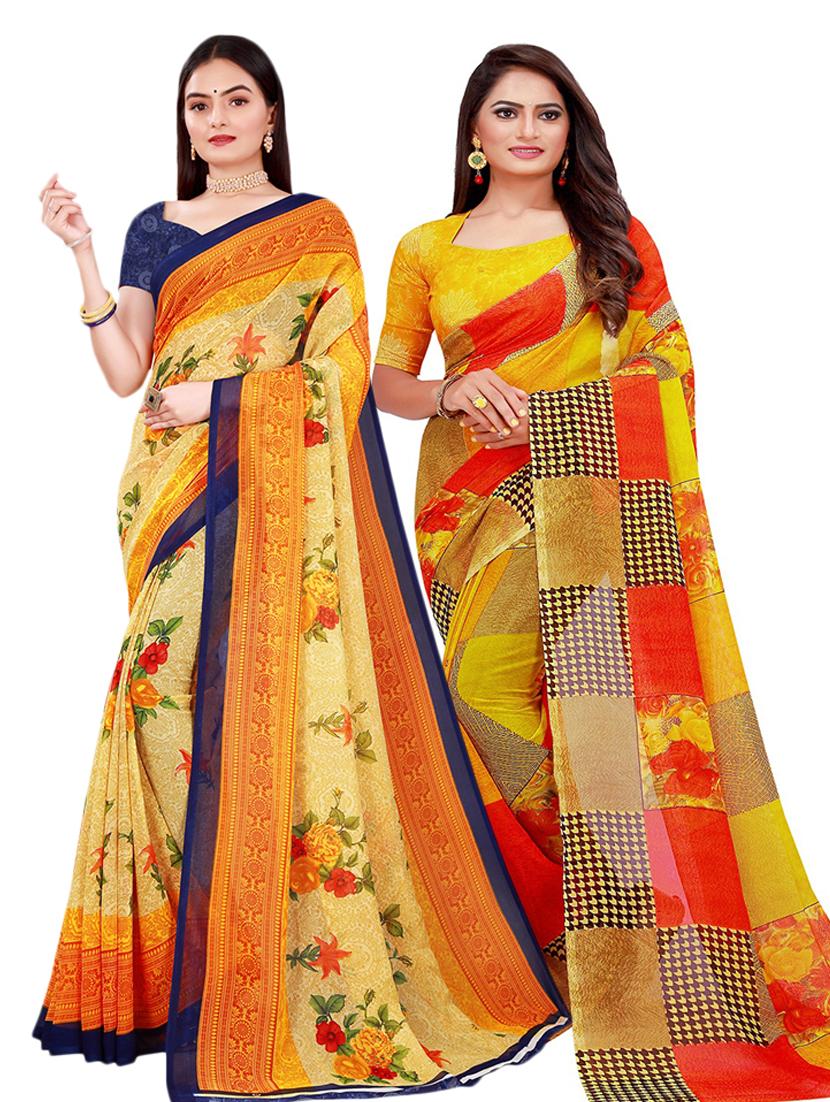 women's saree combo with blouse - 18501137 -  Zoom Image - 0