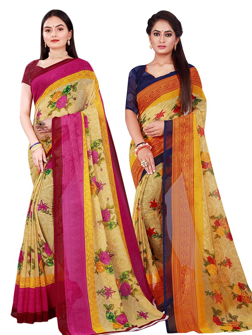 women's saree combo with blouse - 18501172 - Zoom Image - 0