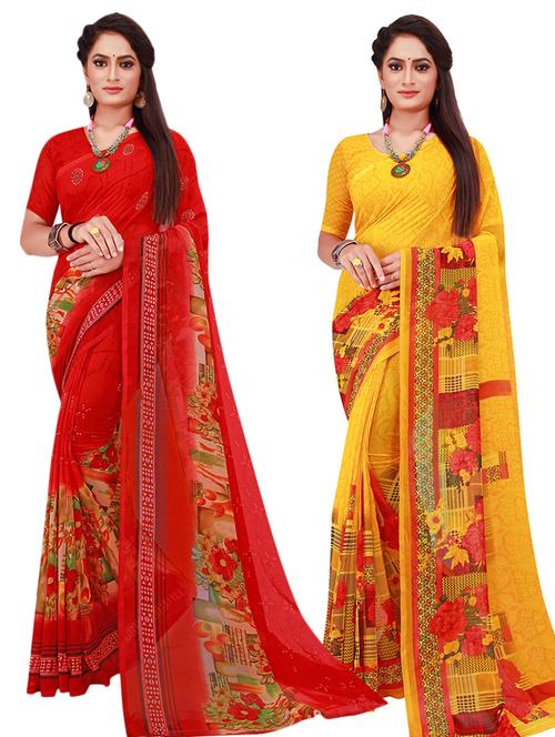 women's saree combo with blouse - 18501239 - Standard Image - 0