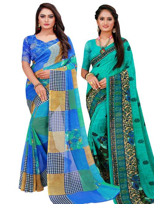 women's saree combo with blouse - 18501355 -  Standard Image - 0