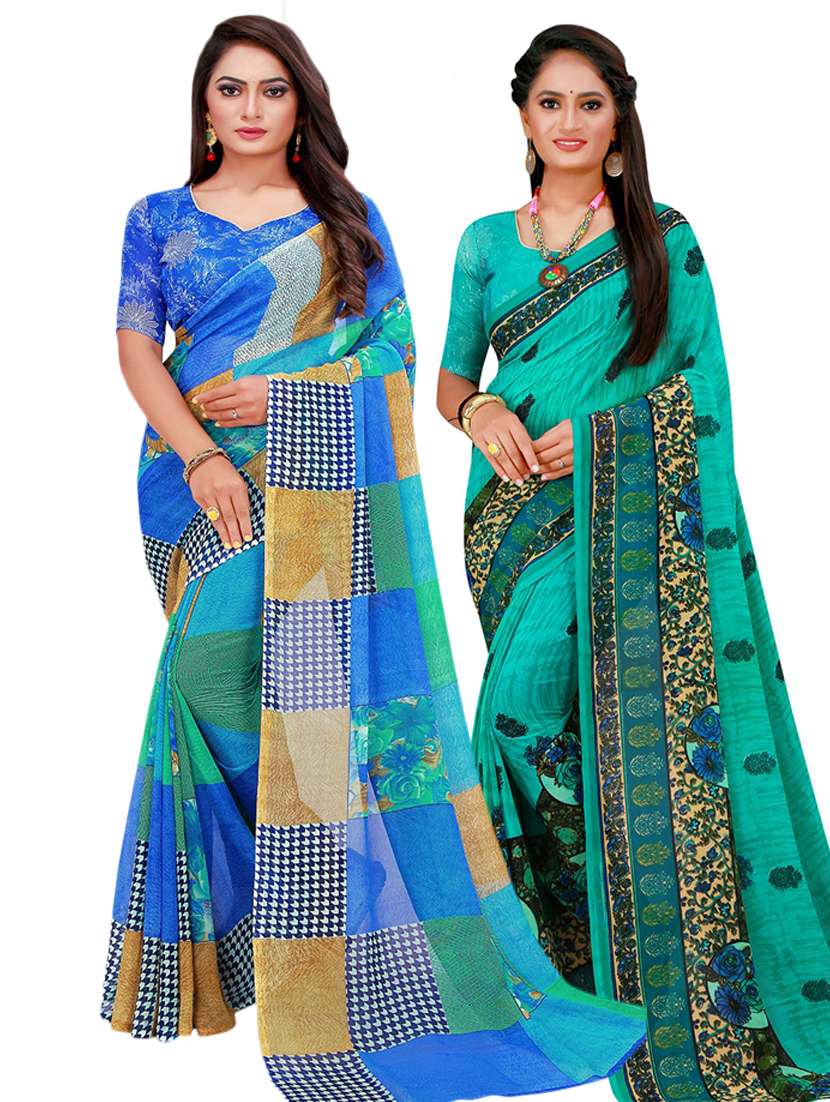women's saree combo with blouse - 18501355 -  Zoom Image - 0