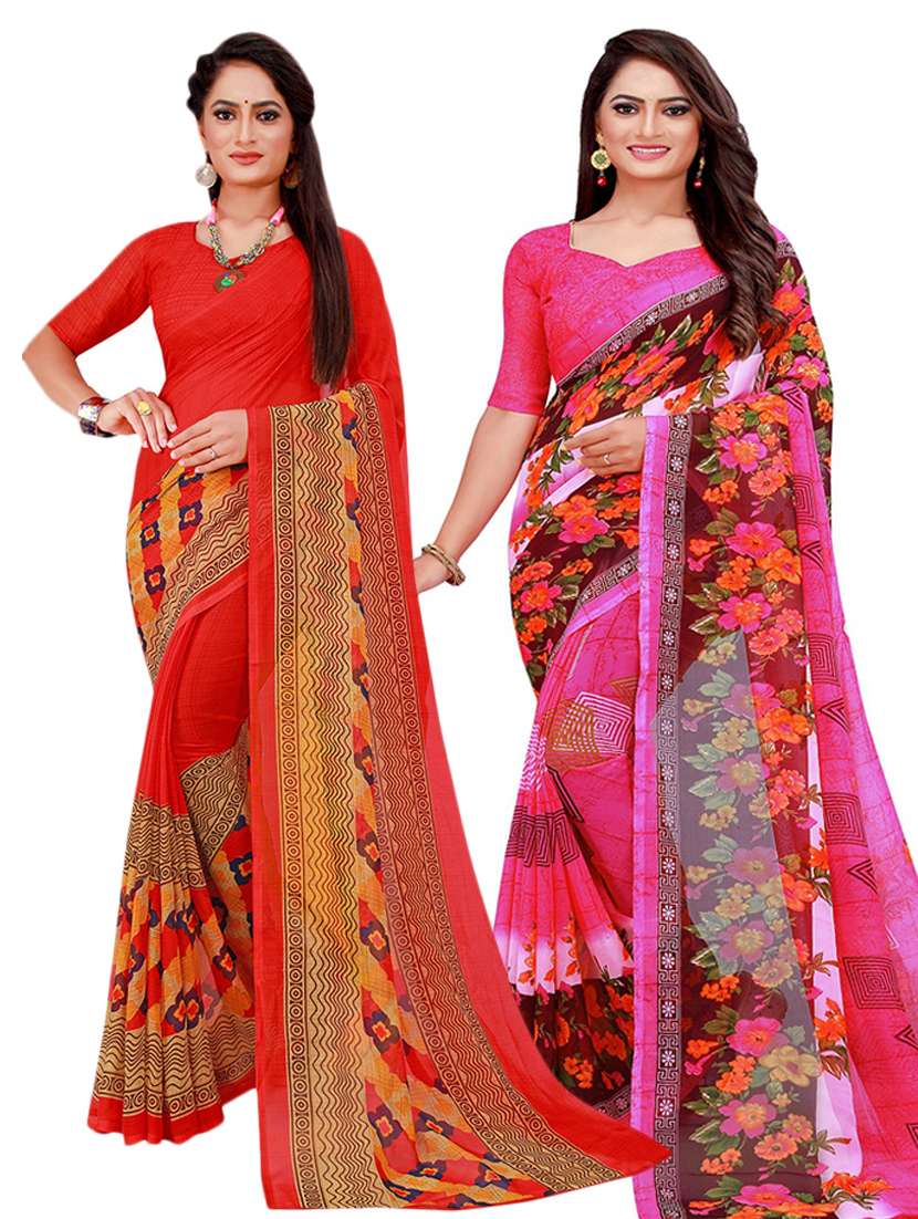 women's saree combo with blouse - 18501377 - Zoom Image - 0