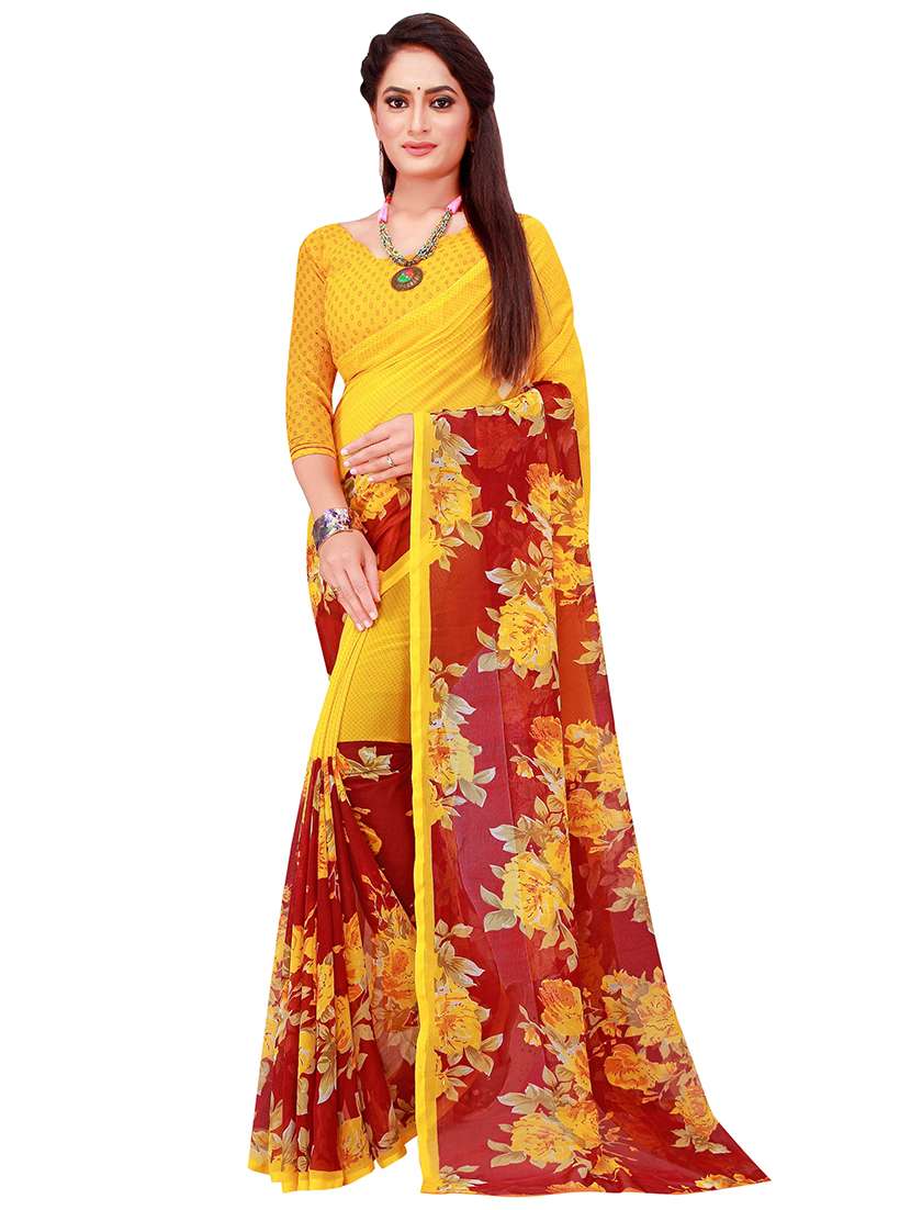 pack of 2 printed sarees with blouse - 18501511 -  Standard Image - 3