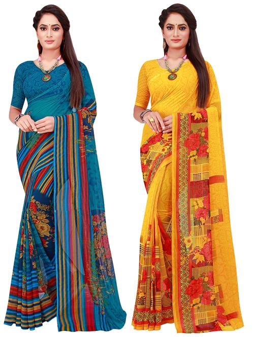 women's saree combo with blouse - 18501513 - Standard Image - 0