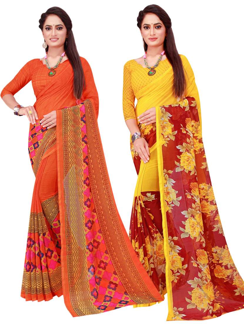 women's saree combo with blouse - 18501564 - Zoom Image - 0