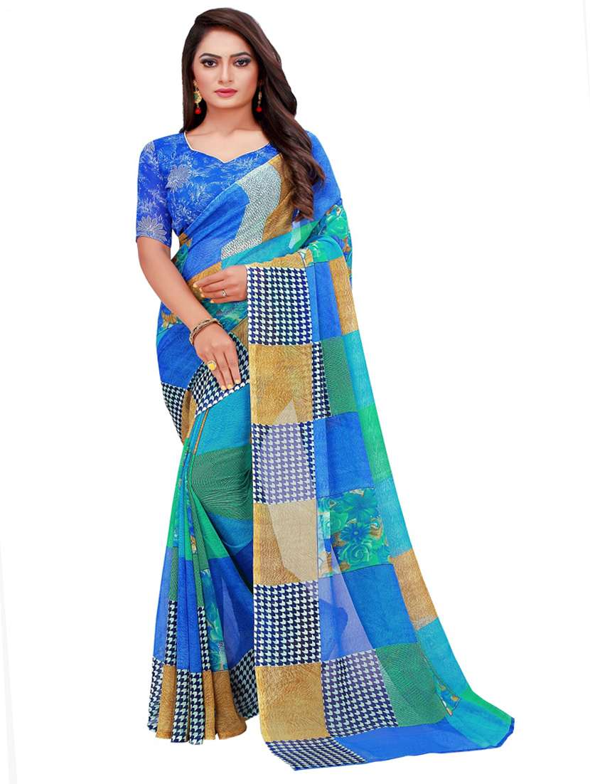 women's saree combo with blouse - 18501627 -  Standard Image - 3